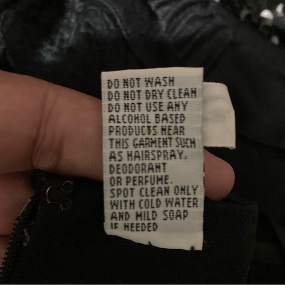 Peak Evenings Black Sequined Floor Length Dress Gown Sz 8 - Picture 15 of 16